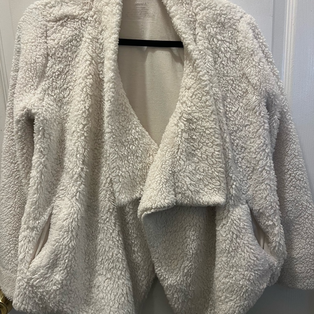 Juicy Couture White Faux Fur Jacket - Small